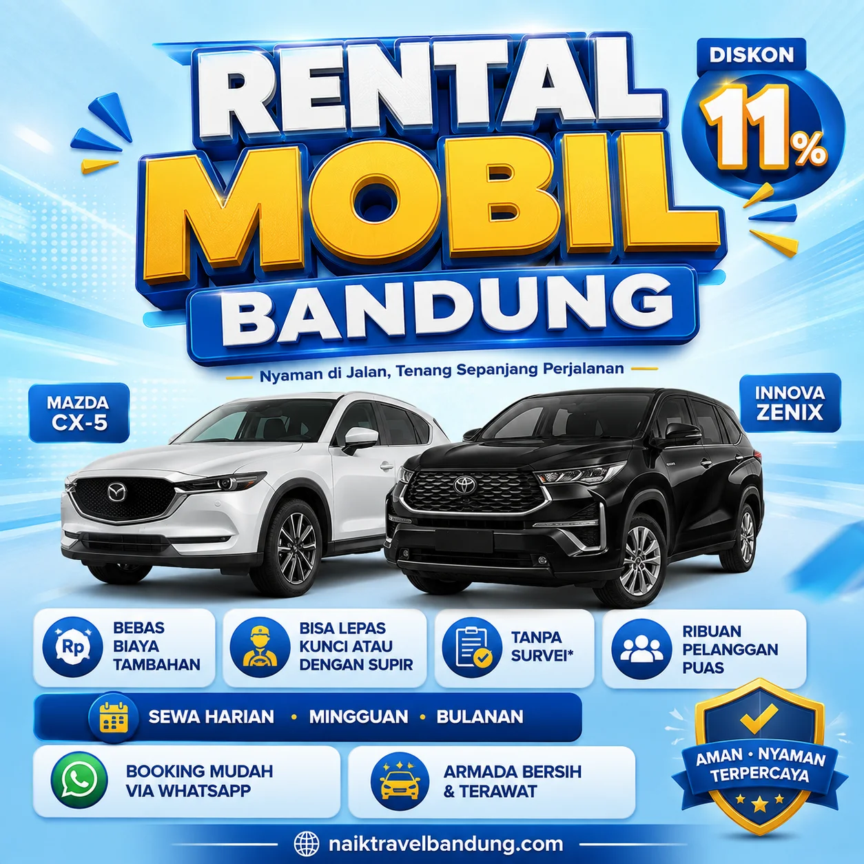 10 Rental Mobil Bandung Tanpa Survei, Sewa Lepas Kunci Terbaik Langsung Jalan!