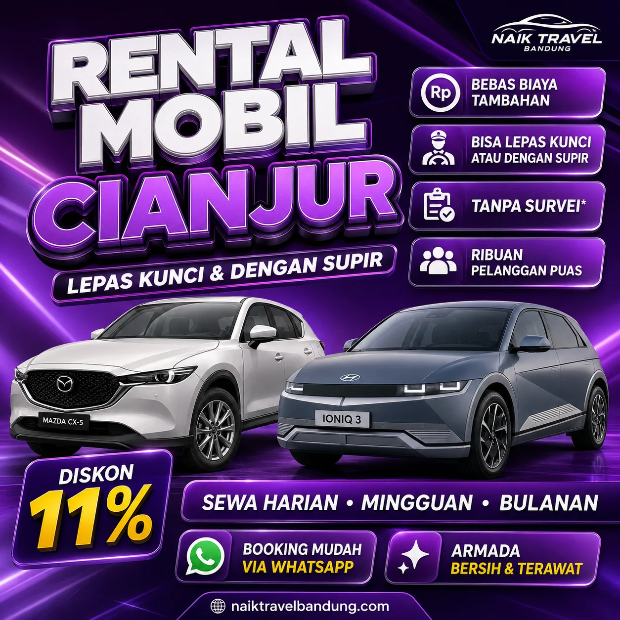 10 Rental Mobil Cianjur Tanpa Survei, Sewa Lepas Kunci 24 Jam Langsung Jalan!
