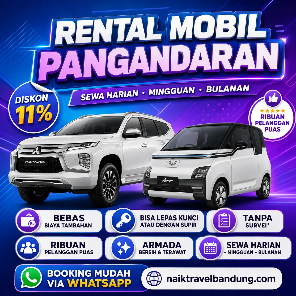 10 Rental Mobil Pangandaran Tanpa Survei, Sewa Lepas Kunci Langsung Jalan!